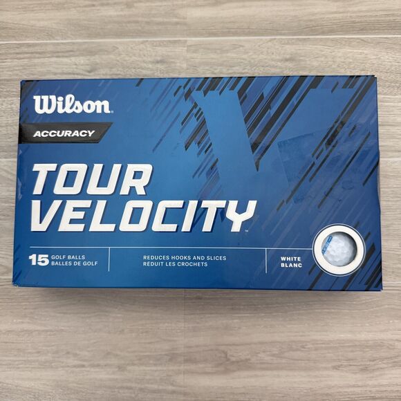 Wilson Tour Velocity Accuracy Golf Balls 15 Qty White Reduces Hooks and Slices - Picture 2 of 8